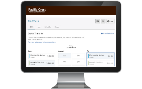Online banking transfers
