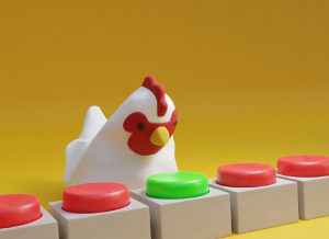 Chicken with buttons