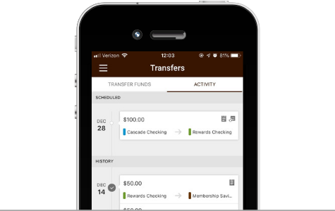 Screenshot of Money Transfers