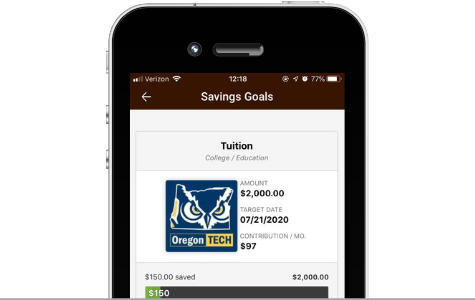 Screenshot of Savings Goals