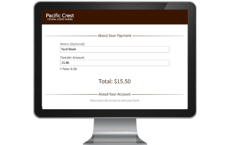 Screenshot of Online Banking P2P