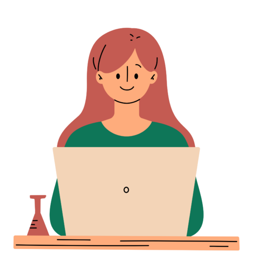 Woman researching
